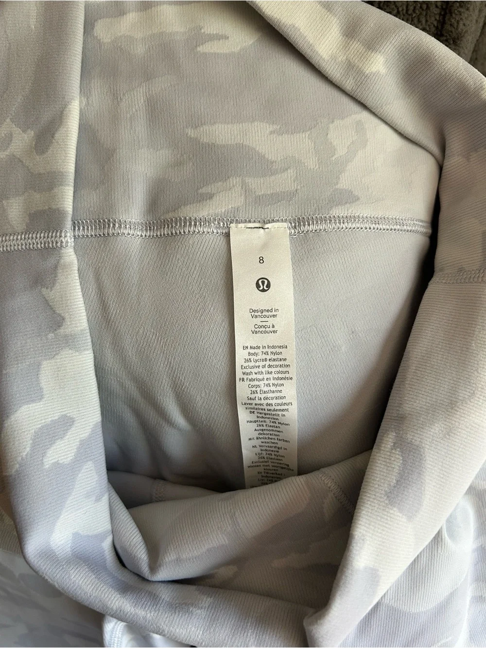 lululemon athletica Light Gray Camo High-Rise Bike Shorts